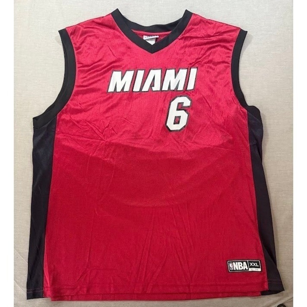 NBA Miami Heat LeBron James 6 Basketball Jersey Red Alt NBA Mens XXL‎